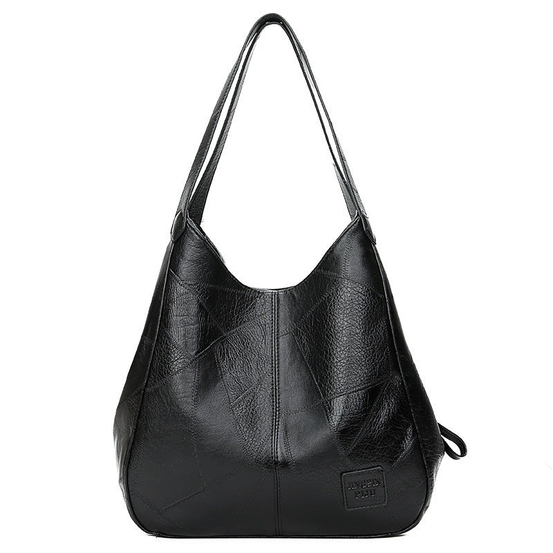 Retro Soft Leather Multi-Compartment Tote Bag