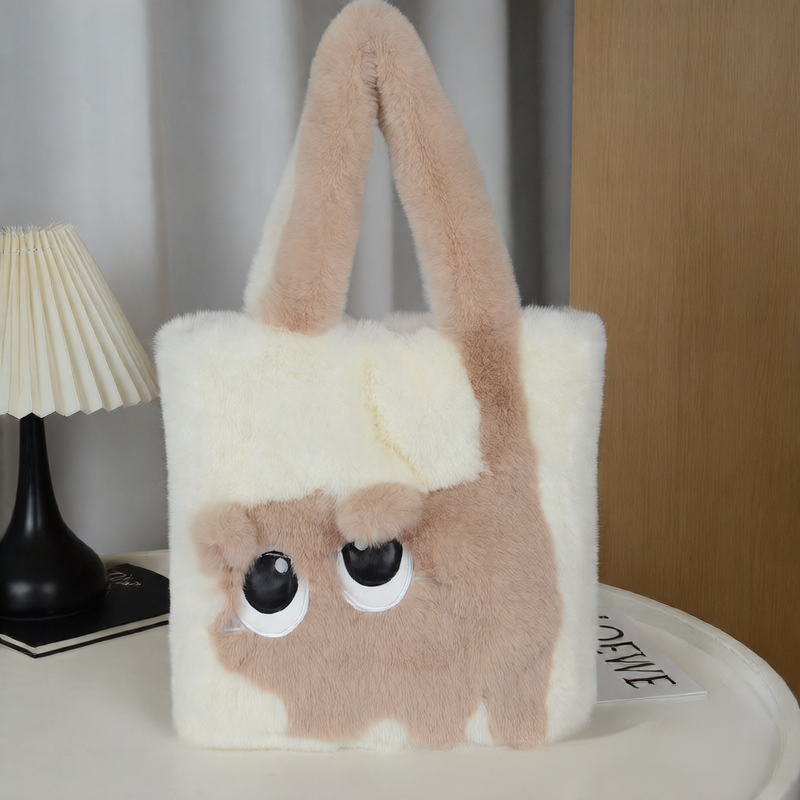 Plush single-shoulder handbag