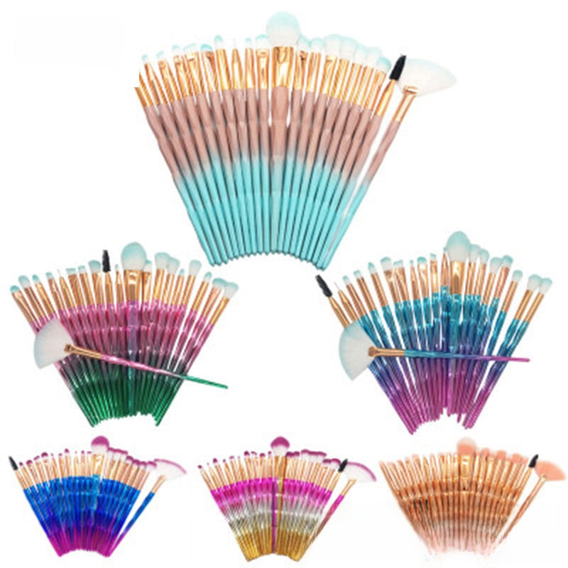 Diamond handle soft makeup brush set