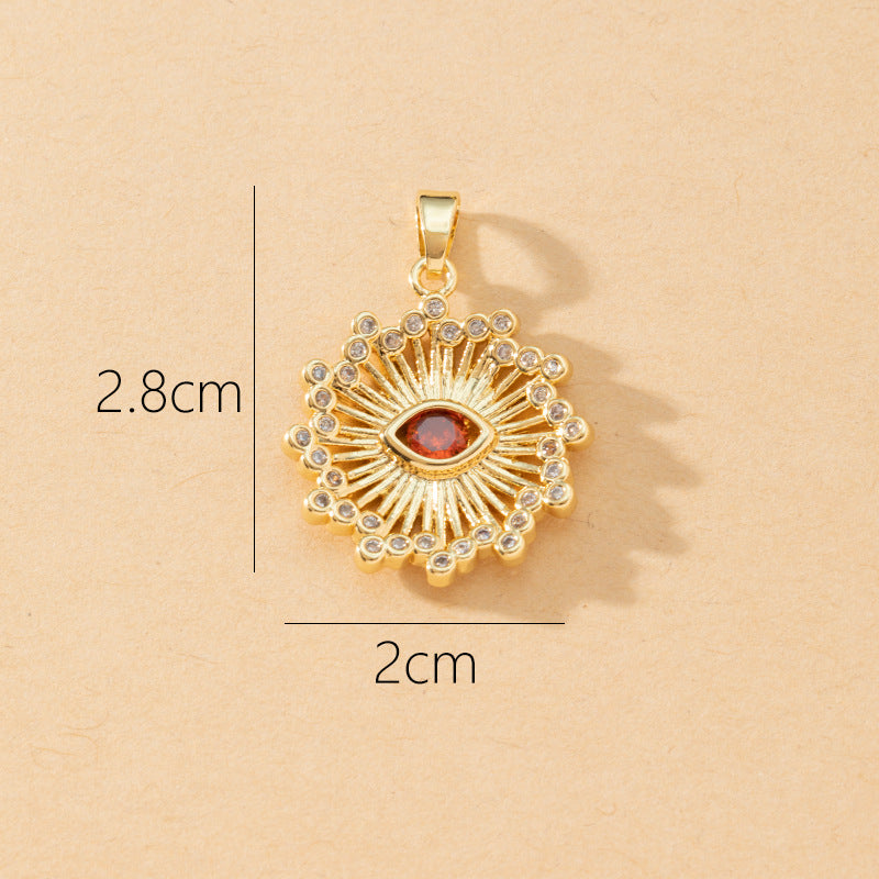 Devil's Eye Copper Pendant for DIY Jewelry