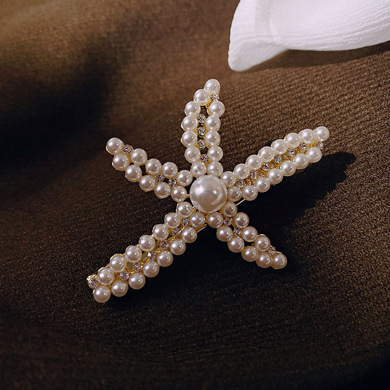 Starfish Pearl Diamond Hairpin for Women