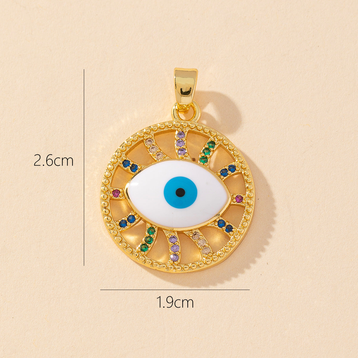 Devil's Eye Copper Pendant for DIY Jewelry