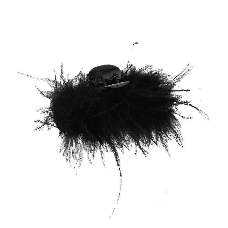 Elegant Ostrich Feather Hair Clip for Women