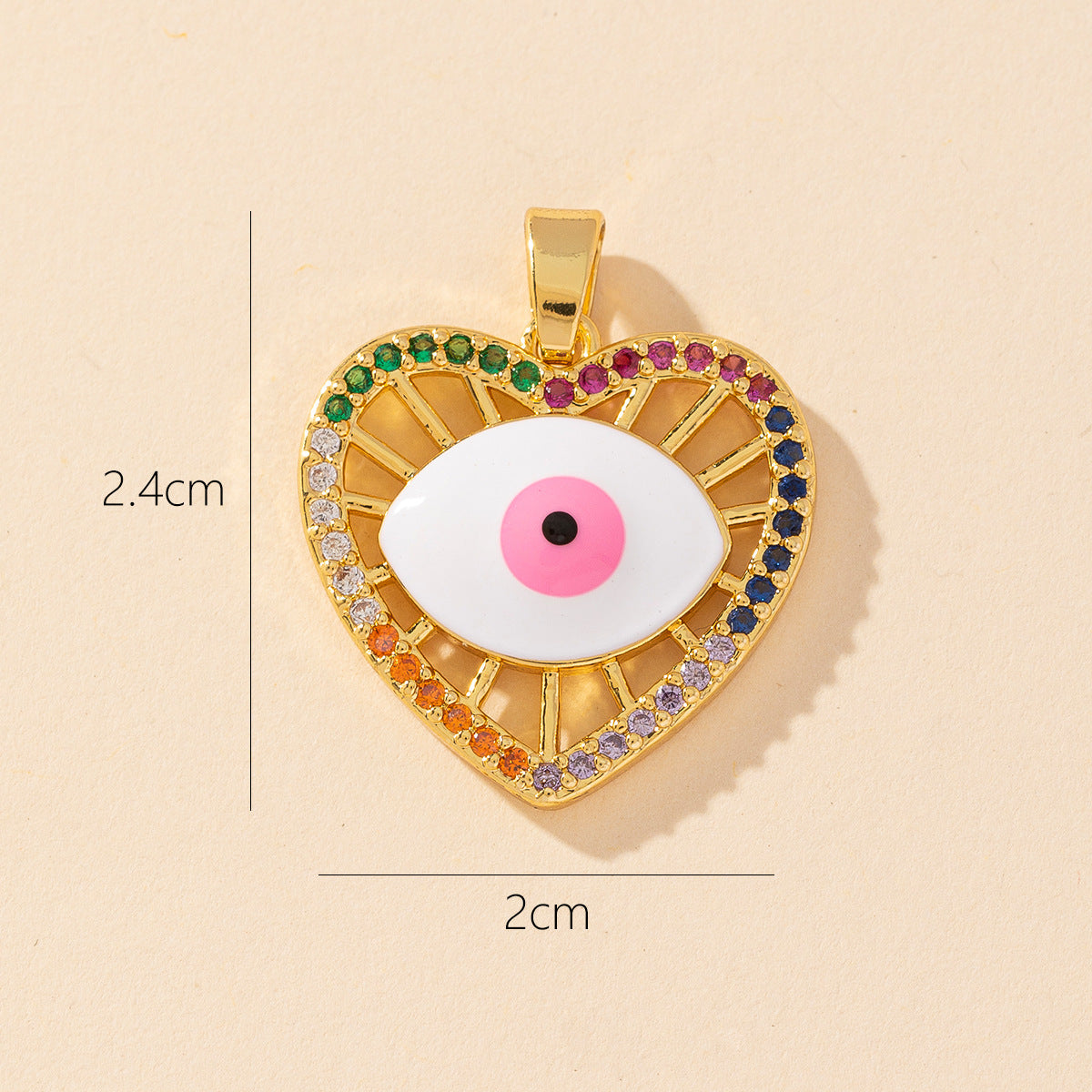 Devil's Eye Copper Pendant for DIY Jewelry