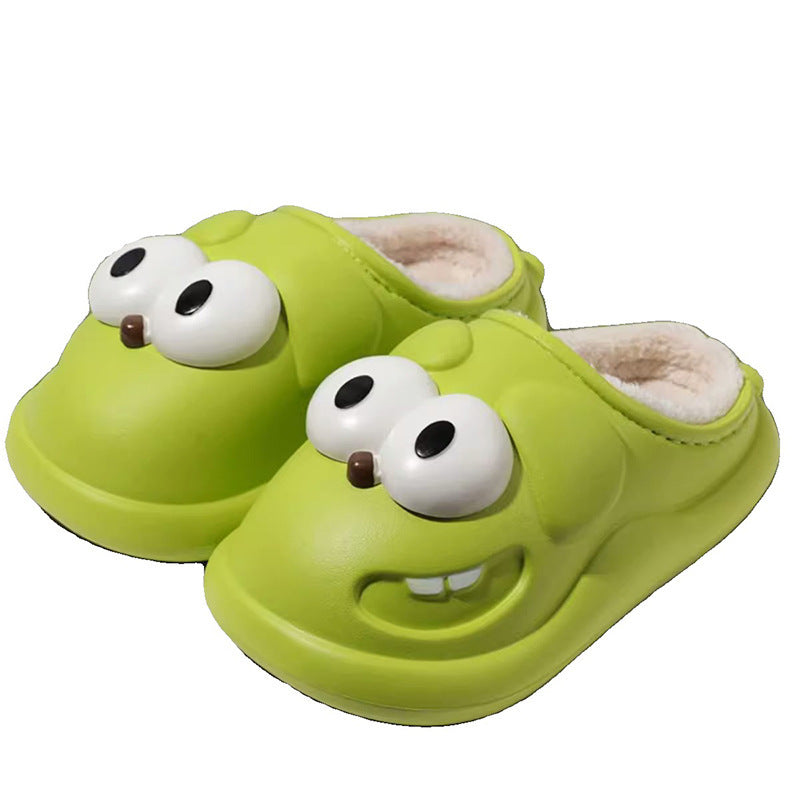 Cartoon cute big-eyed dog waterproof cotton slippers