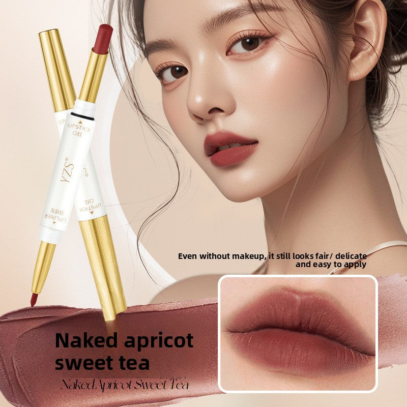 Soft fog non-stick cup double head lipstick