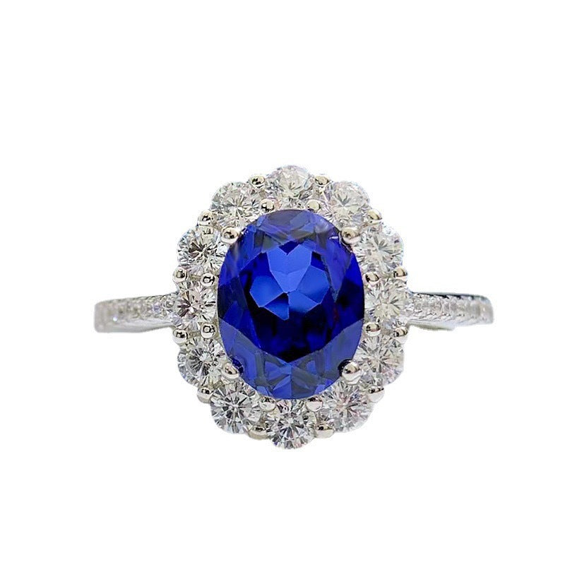 Silver Sapphire Ring for Women