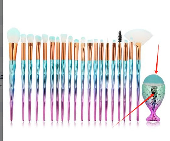 Diamond handle soft makeup brush set