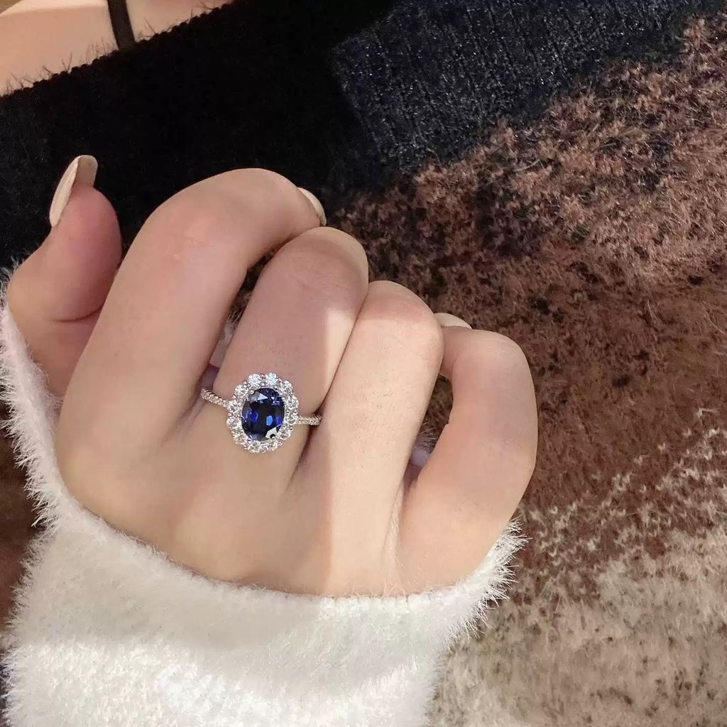 Silver Sapphire Ring for Women