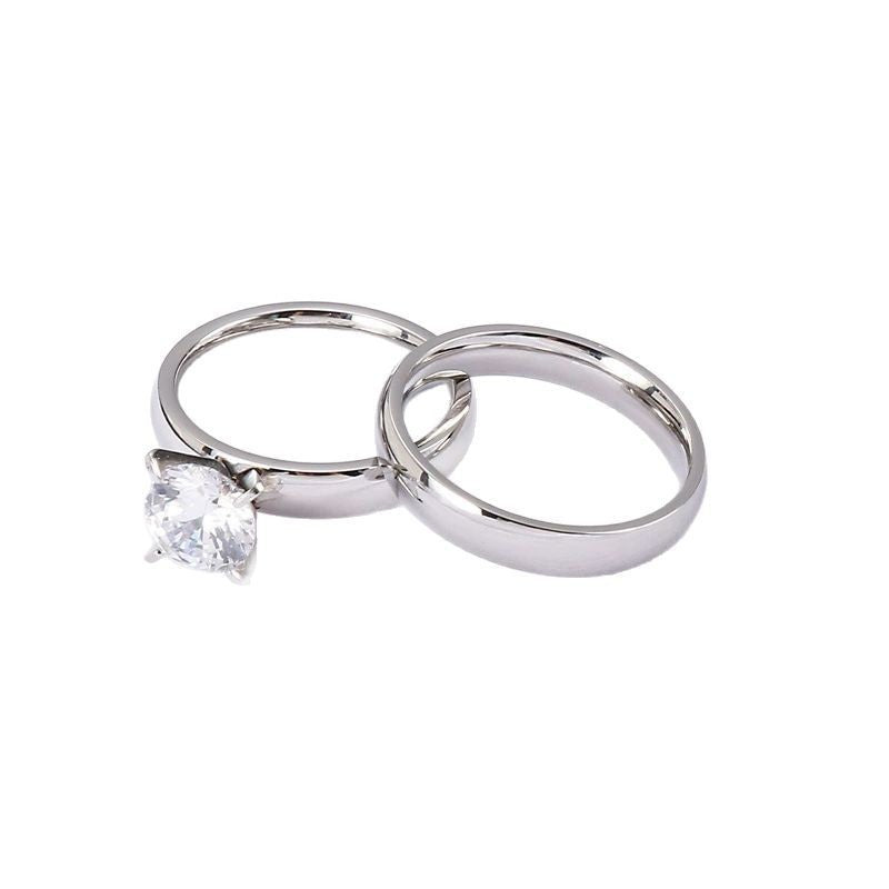 Four-pronged zircon rings