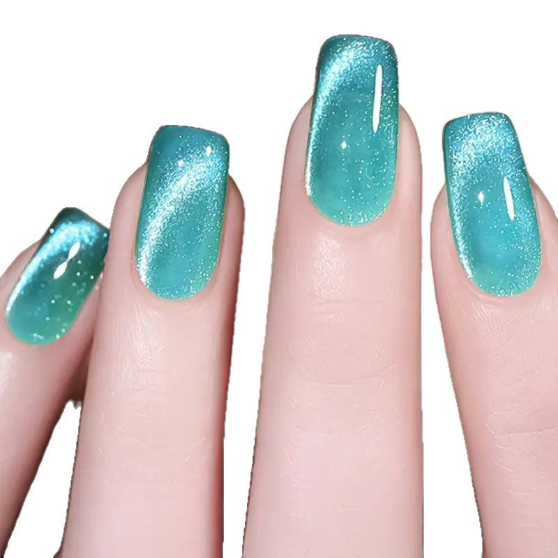 Cat Eye Nail Art Stickers with Glitter and Nail File