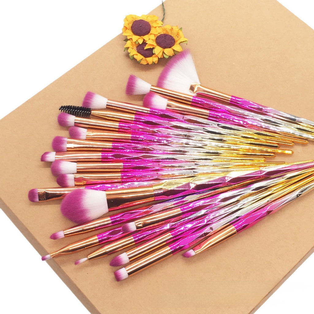 Diamond handle soft makeup brush set