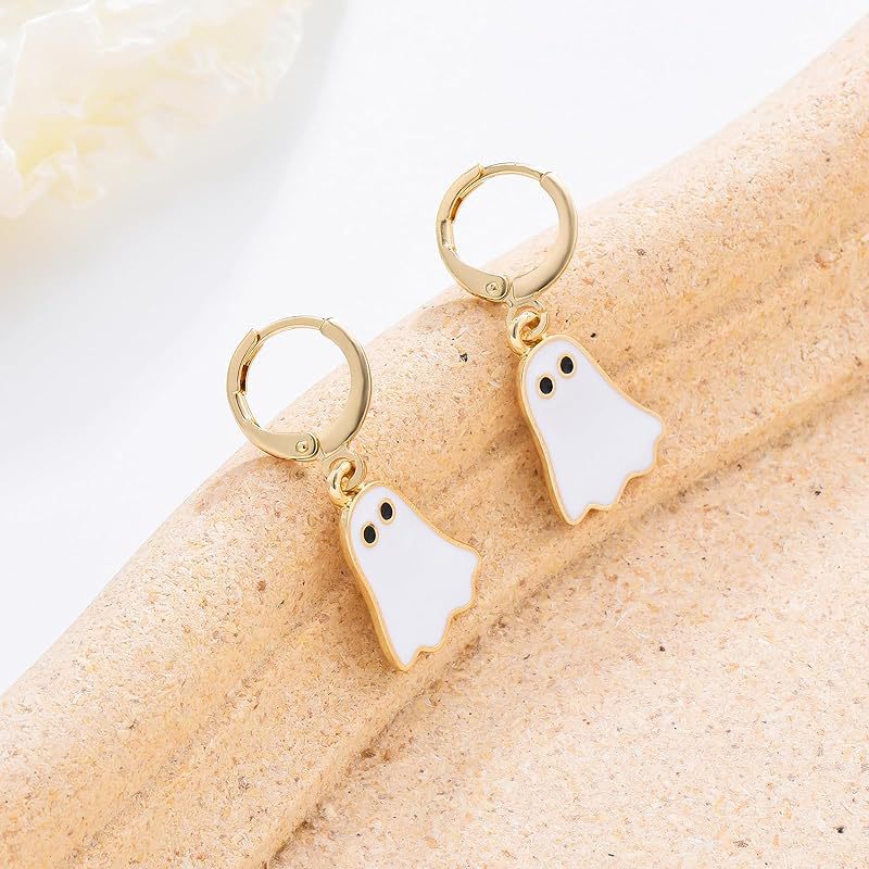 Amazon Cross-border European and American Halloween Walking Ghost Golden Ghost Cute Funny Naughty Earrings for Women