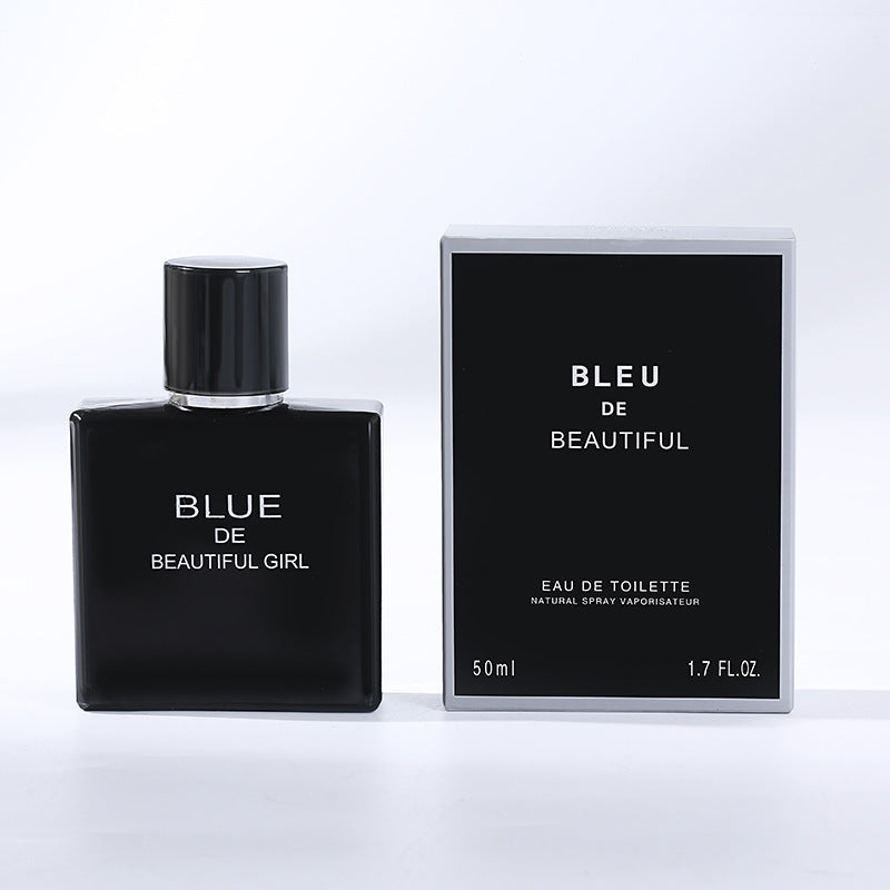 Beautiful girl blue perfume