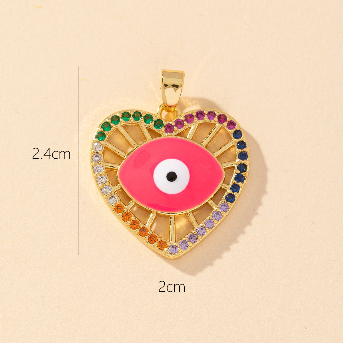 Devil's Eye Copper Pendant for DIY Jewelry