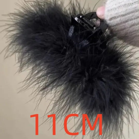 Elegant Ostrich Feather Hair Clip for Women