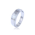 Xuping Jewelry White Gold Wedding Ring Artificial Gemstone Ring Simple Four Claw Wedding Ring for Women