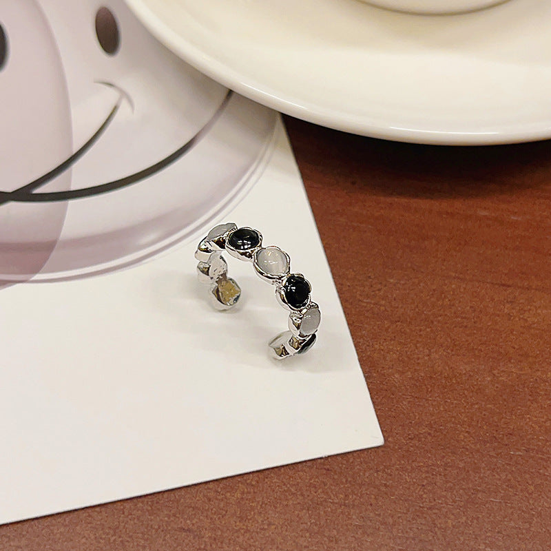 Blue Star Ring Women Premium Feeling Cat's Eye Stone Index Ring