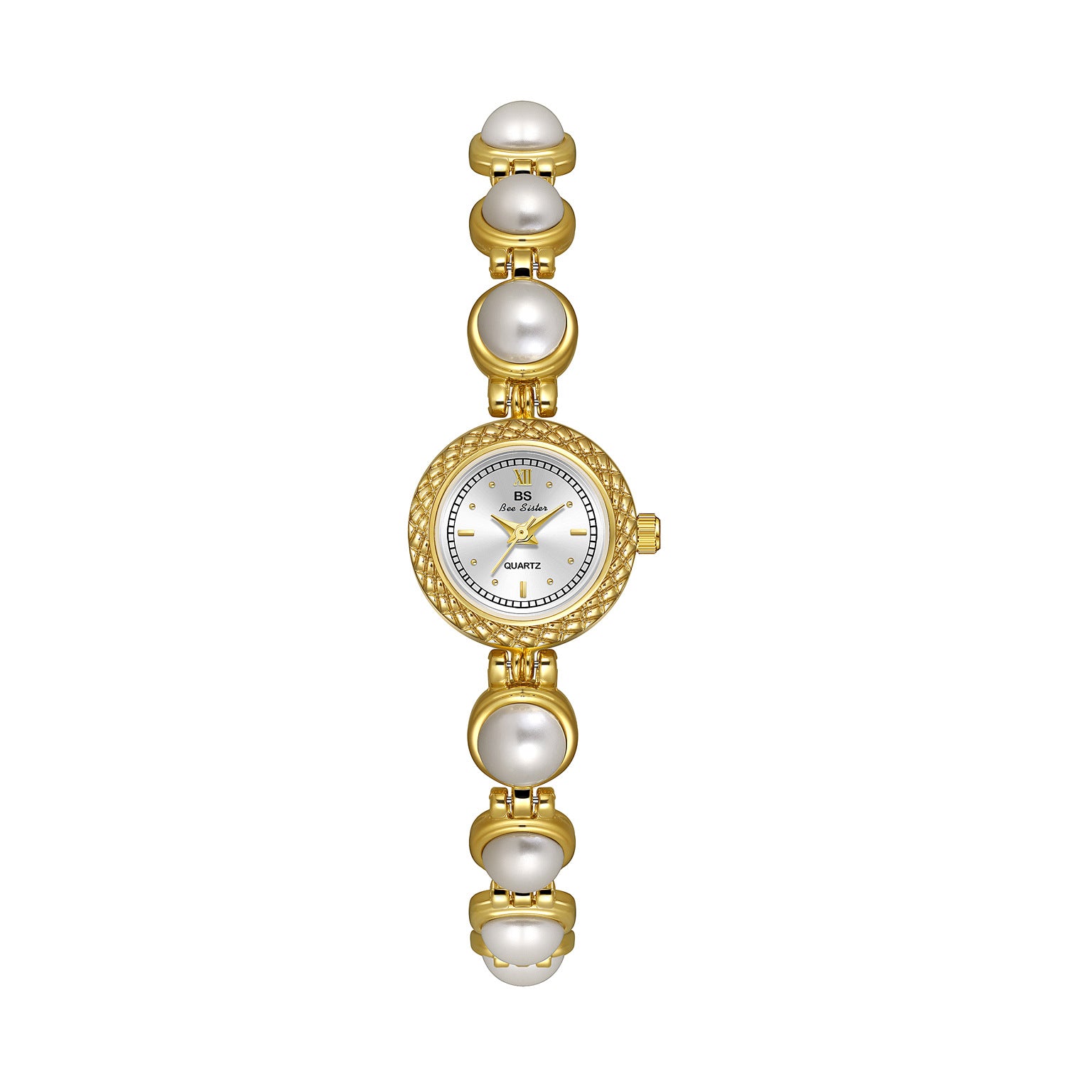 A light luxury pearl bracelet watch for elegant women