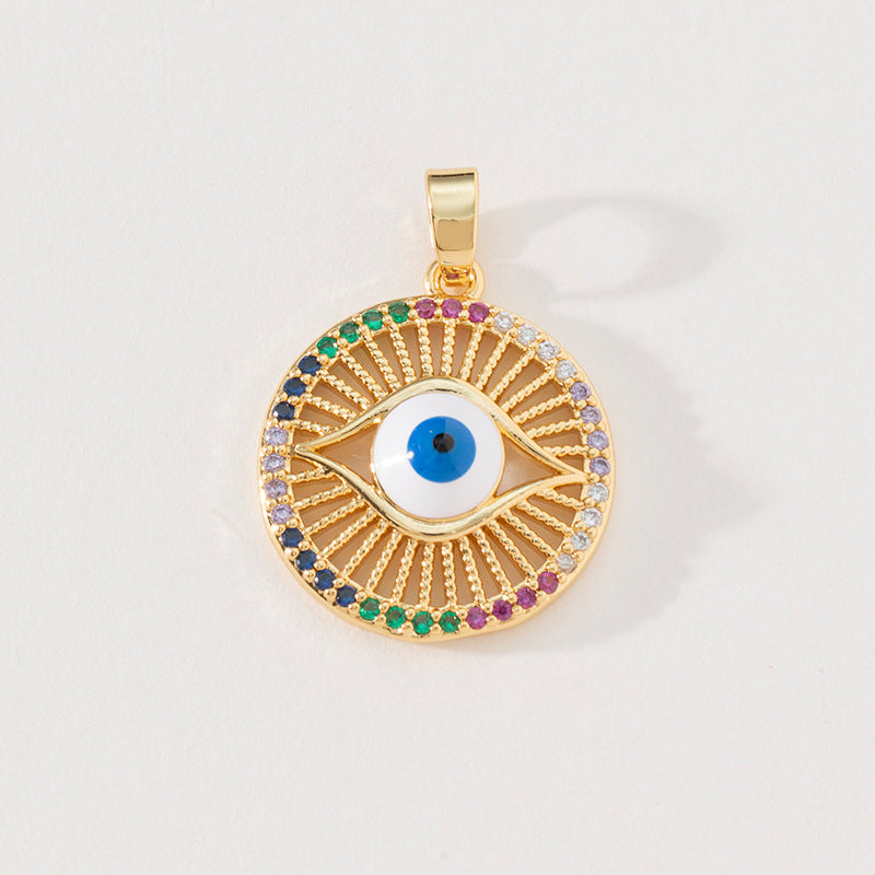 Devil's Eye Copper Pendant for DIY Jewelry