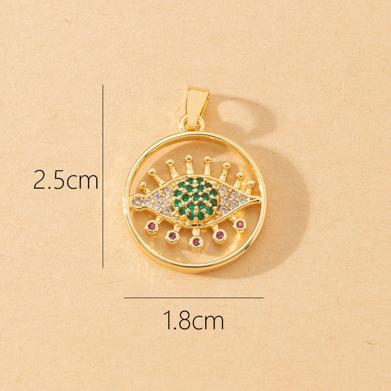 Devil's Eye Copper Pendant for DIY Jewelry