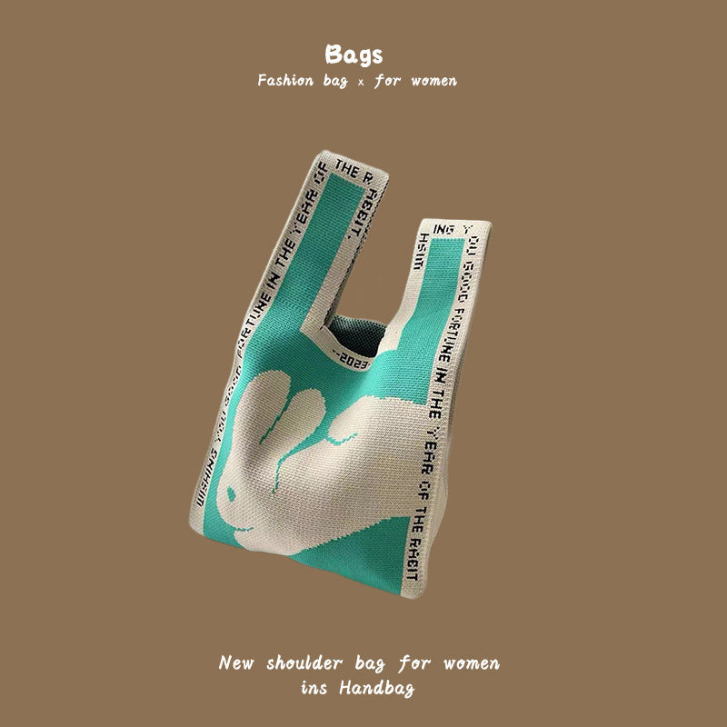 Women's Knitted Wool Bucket Bag