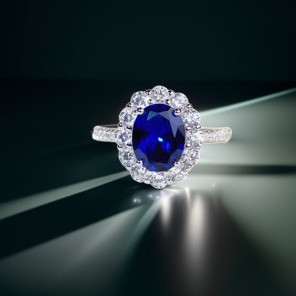 Silver Sapphire Ring for Women