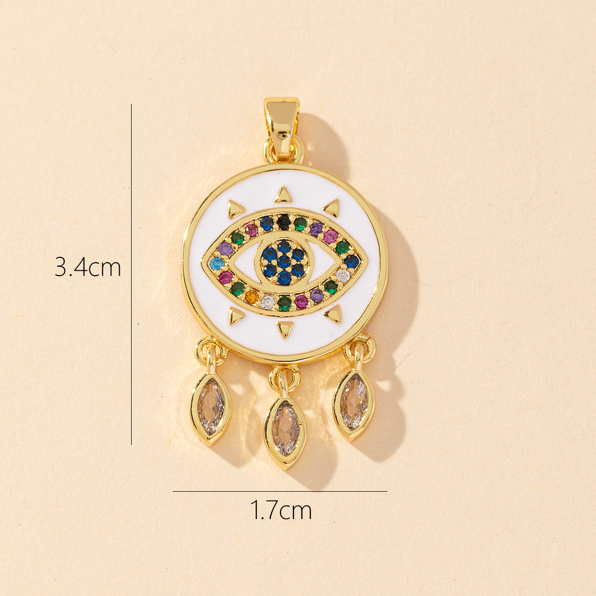 Devil's Eye Copper Pendant for DIY Jewelry