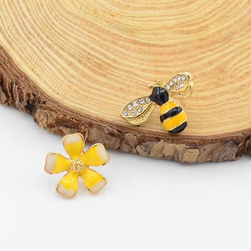 Flower Bee Stud Earrings for Women