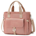 Wide Opening Insulated Lunch Bag with Detachable Strap and Side Pockets