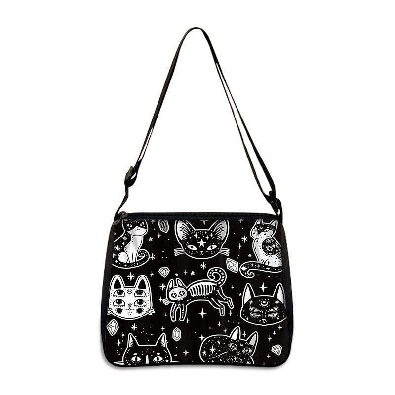 Polyester Gothic Print Underarm Handbag