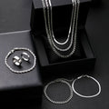 Stainless steel necklace and bracelet jewelry set