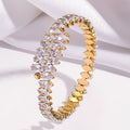 Titanium Steel Hollow Diamond Bracelet for Women