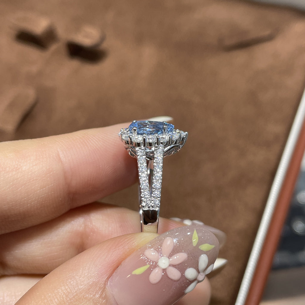 Artificial spinel ring for women