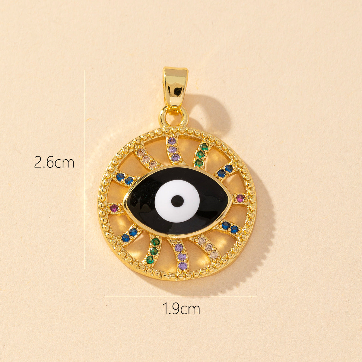 Devil's Eye Copper Pendant for DIY Jewelry