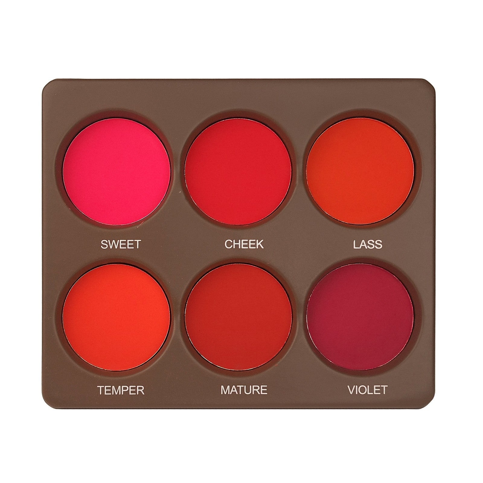 A 6-color blush makeup plate