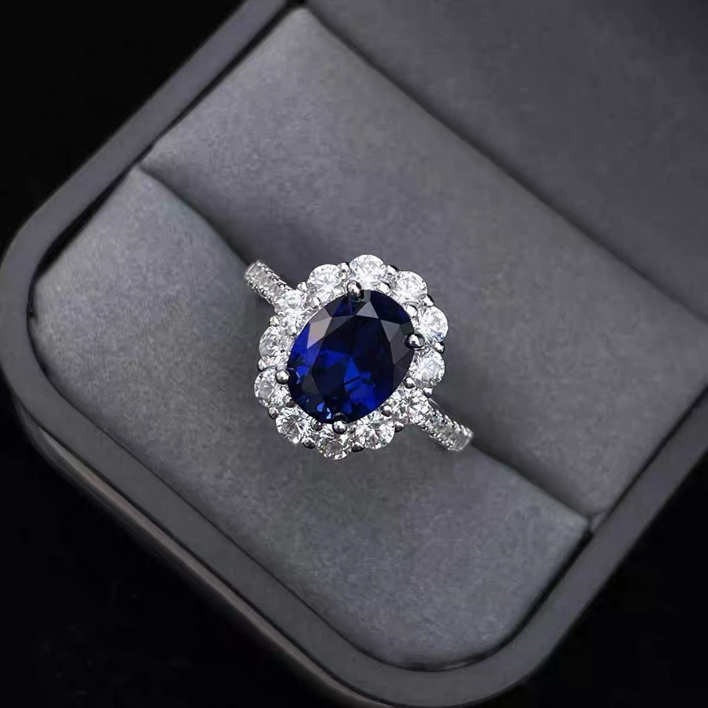 Silver Sapphire Ring for Women