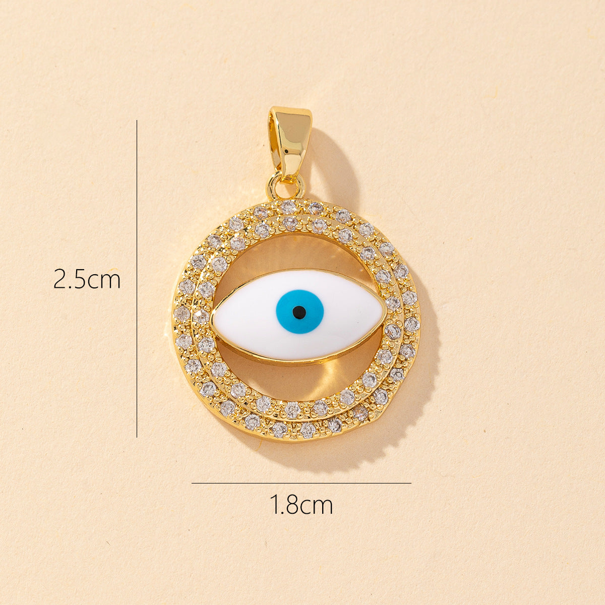 Devil's Eye Copper Pendant for DIY Jewelry