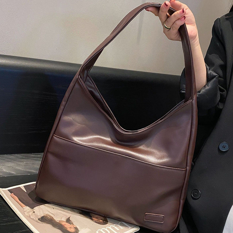Retro Large Capacity PU Shoulder Tote Bag