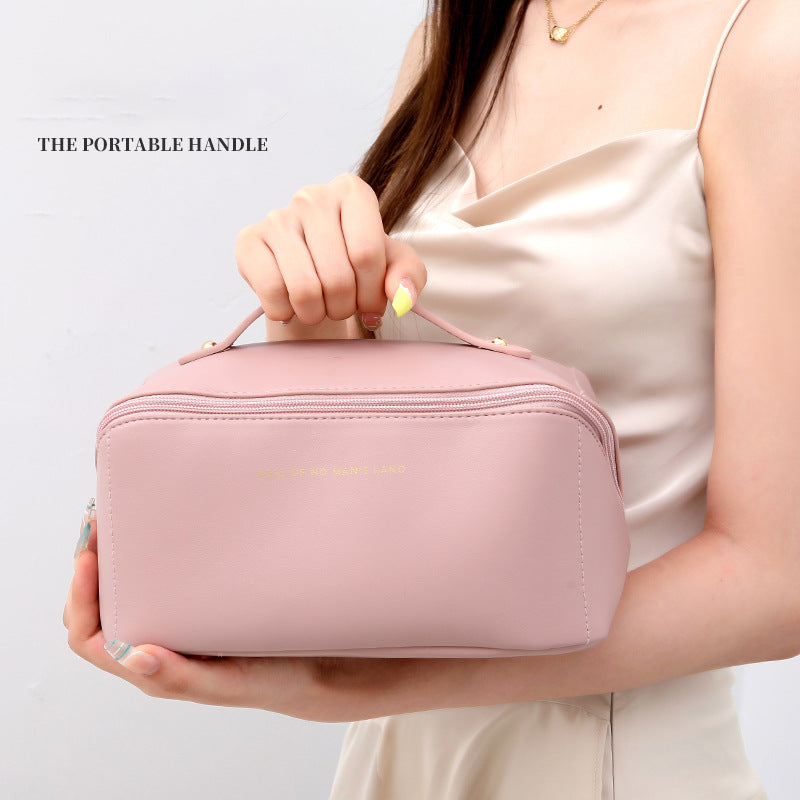 Capacity PU Leather Cosmetic Bag for Women