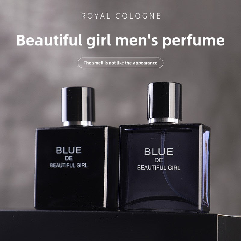 Beautiful girl blue perfume