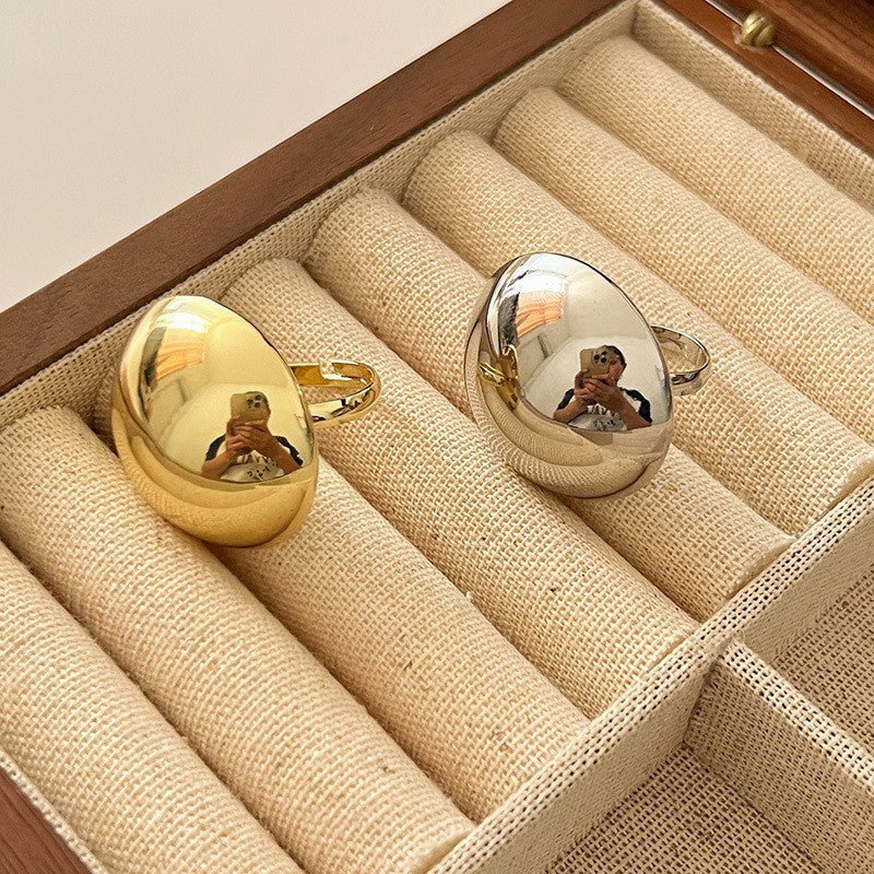 Exaggerated French Semicircle Metal Ring Simple Irregular Hand Jewelry