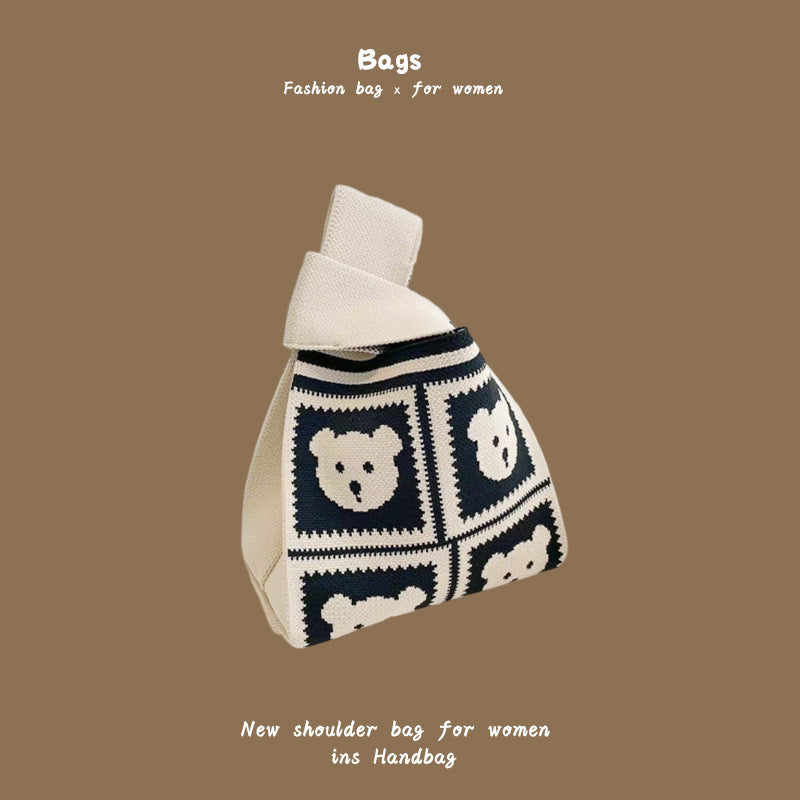 Women's Knitted Wool Bucket Bag