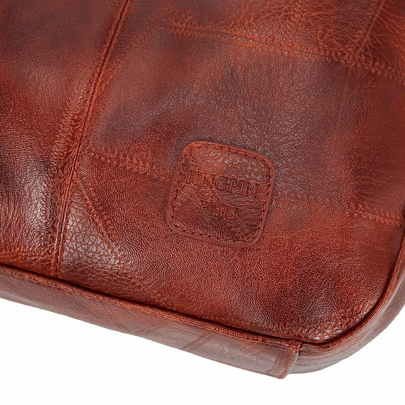 Retro Soft Leather Multi-Compartment Tote Bag