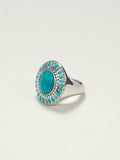 A high-end turquoise ring with a light luxury design sense for women