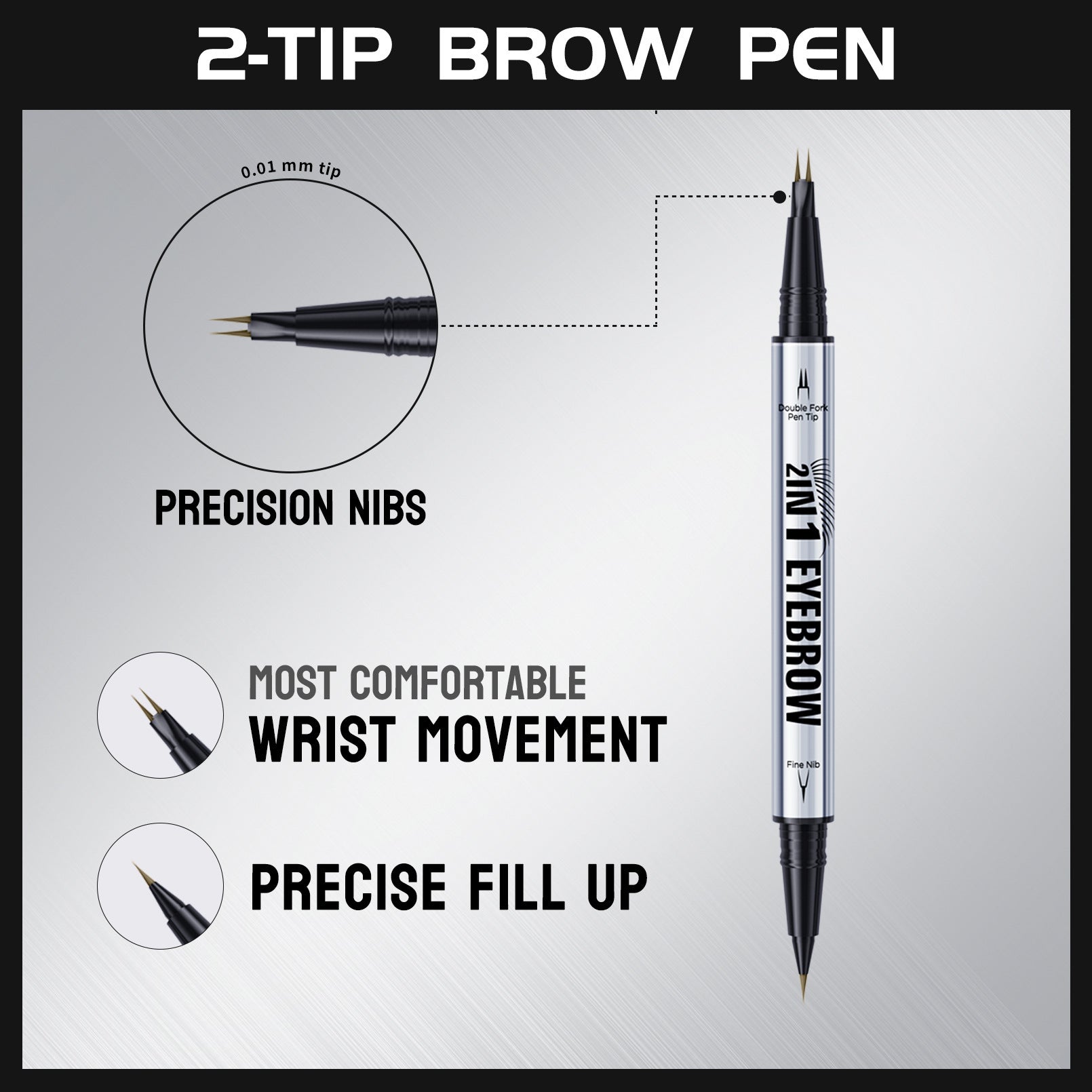 HelloKiss Dual-ended Waterproof Eyebrow Pencil