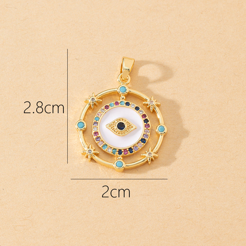 Devil's Eye Copper Pendant for DIY Jewelry