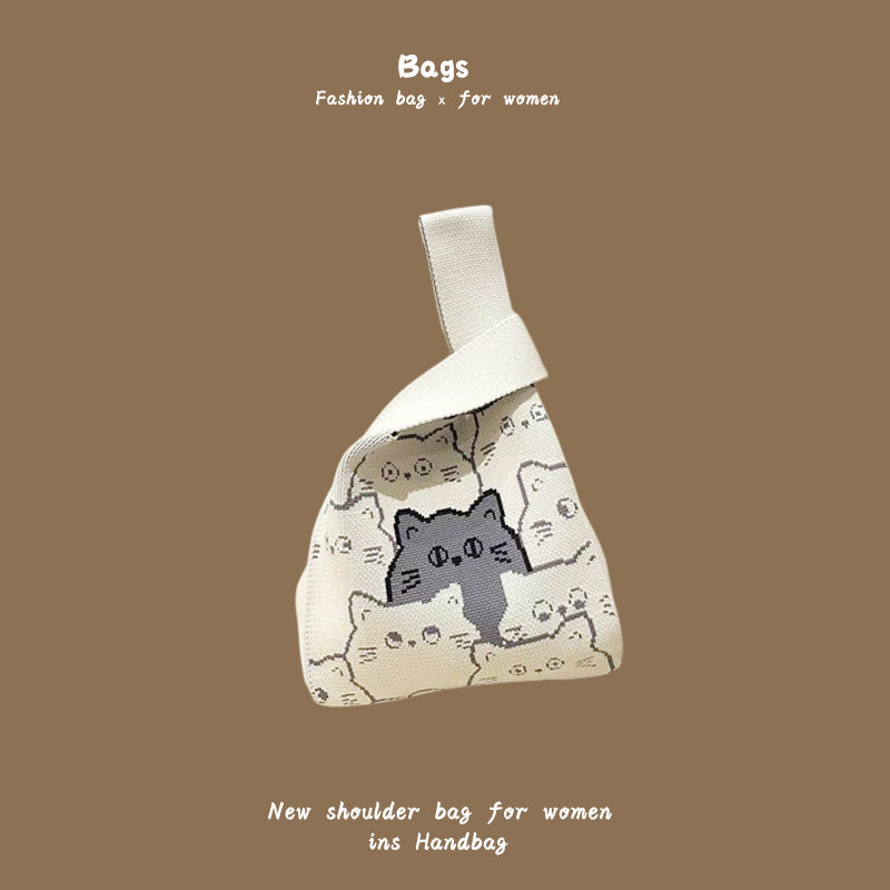 Women's Knitted Wool Bucket Bag