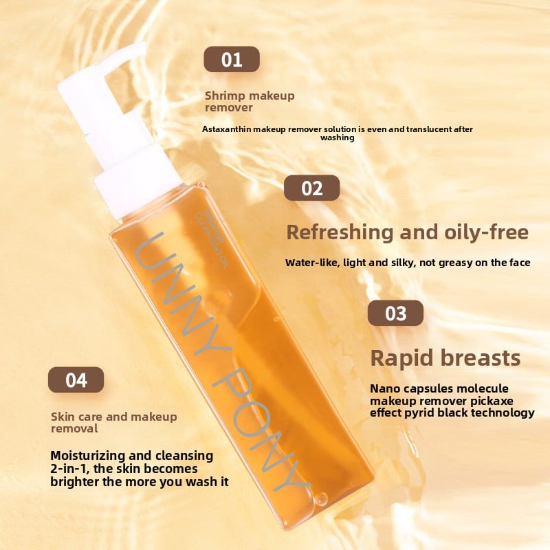 Astaxanthin makeup remover oil for Women, deep cleansing for eyes, lips and face in one