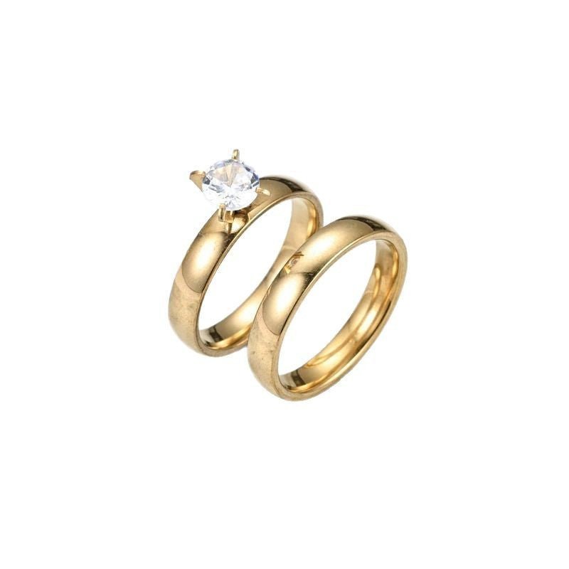 Four-pronged zircon rings